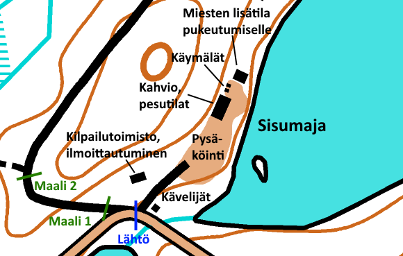 Kartta kilpailukeskuksesta